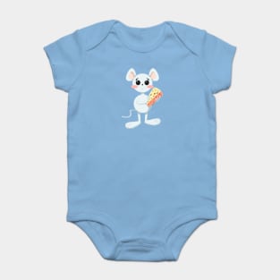 CUTE MOUSE WITH CHEESE Baby Bodysuit